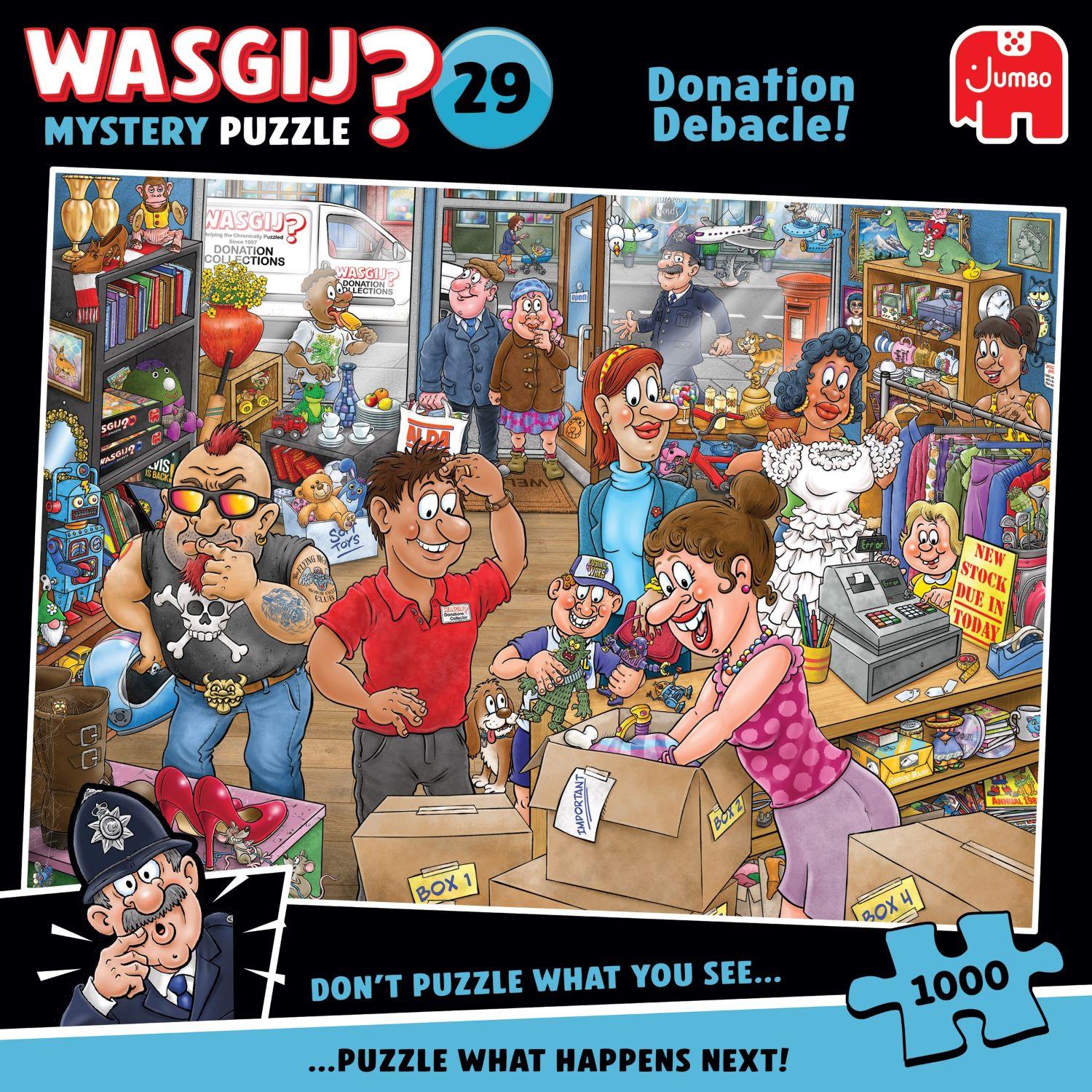 Wasgij Mystery 29 Donation Debacle! Jigsaw Puzzle (1000 Pieces) DAMAGED BOX