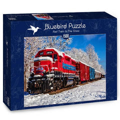 Bluebird Red Train In The Snow Jigsaw Puzzle (1500 Pieces)