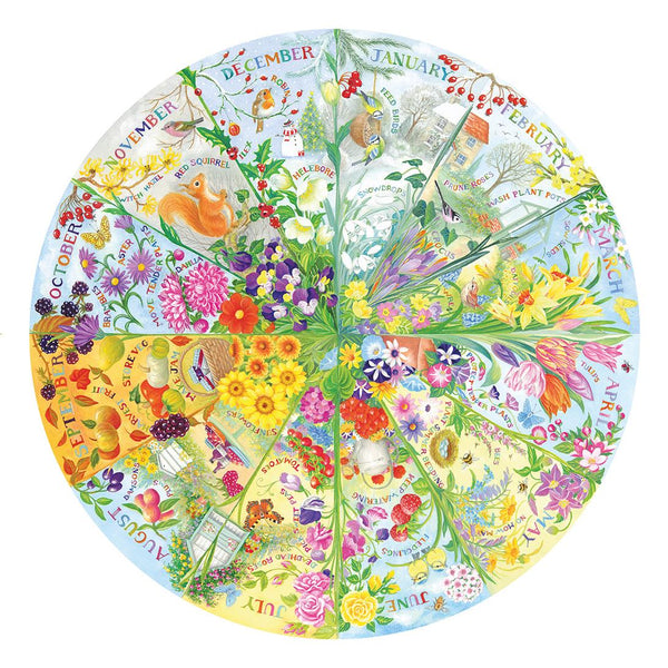 Gibsons A Year in the Garden Circular Jigsaw Puzzle (500 Pieces)