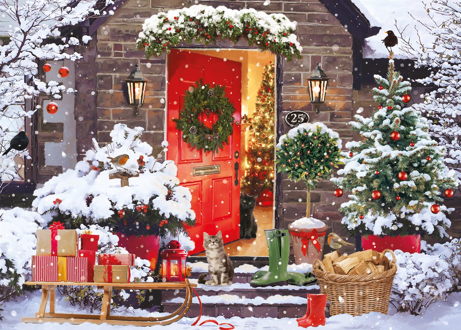 Otter House Christmas Cottage Jigsaw Puzzle (1000 Pieces)