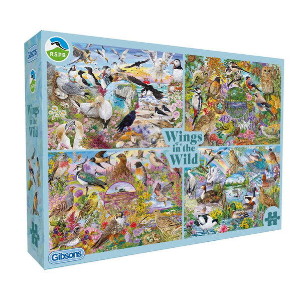 Gibsons RSPB Wings in the Wild Jigsaw Puzzles (4 x 500 Pieces)