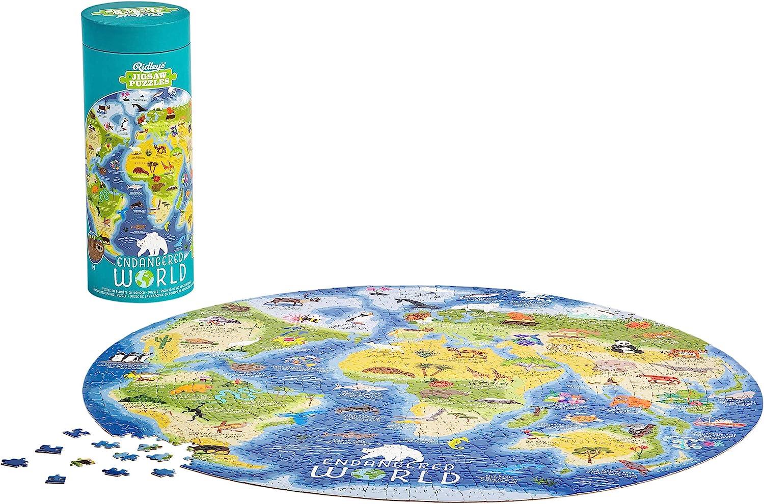 Ridley's Endangered World Circular Jigsaw Puzzle (1000 Pieces) DAMAGED BOX