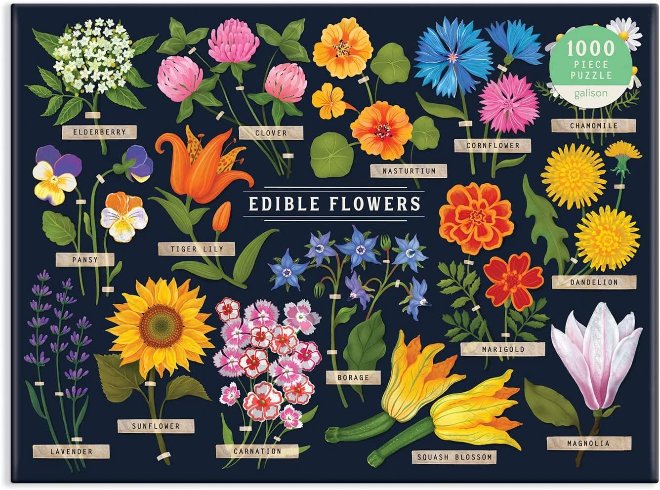 Galison Edible Flowers Jigsaw Puzzle (1000 Pieces) - DAMAGED BOX
