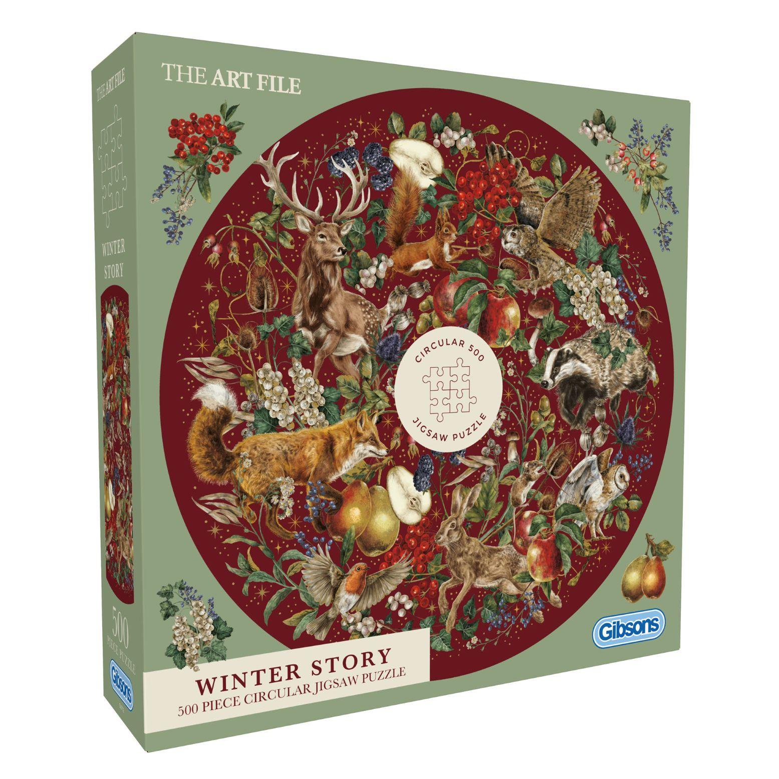 Gibsons The Art File: Winter Story Circular Jigsaw Puzzle (500 Pieces)