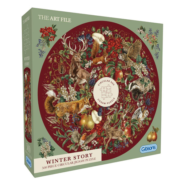 Gibsons The Art File: Winter Story Circular Jigsaw Puzzle (500 Pieces)