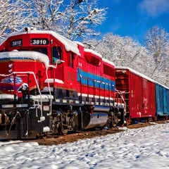 Bluebird Red Train In The Snow Jigsaw Puzzle (1500 Pieces)