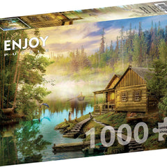 Enjoy A Log Cabin on the River Jigsaw Puzzle (1000 Pieces)