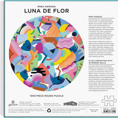 Galison Mina Hamada Luna de Flor Round Jigsaw Puzzle (1000 Pieces)