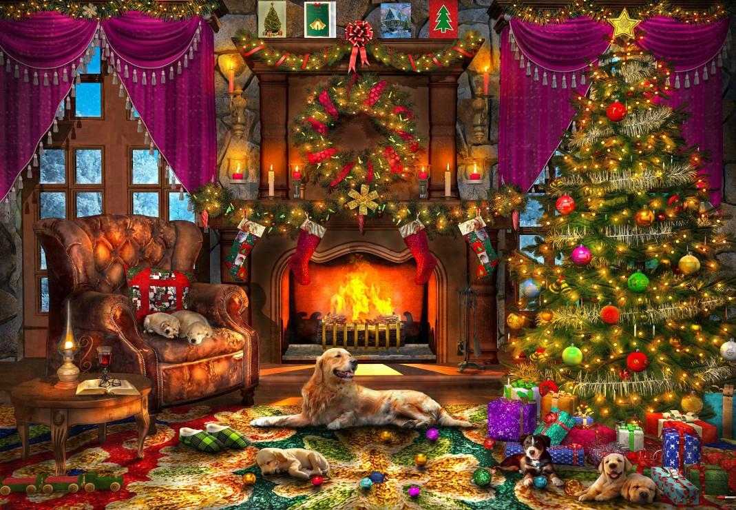 Bluebird Cosy Christmas Room Jigsaw Puzzle (1000 Pieces)