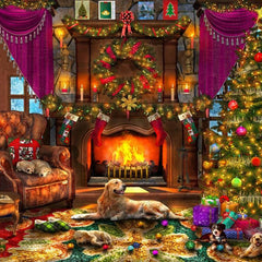 Bluebird Cosy Christmas Room Jigsaw Puzzle (1000 Pieces)