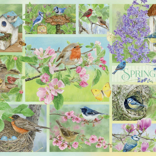 Cobble Hill Garden Birds in Spring Jigsaw Puzzle (500 XL Pieces)