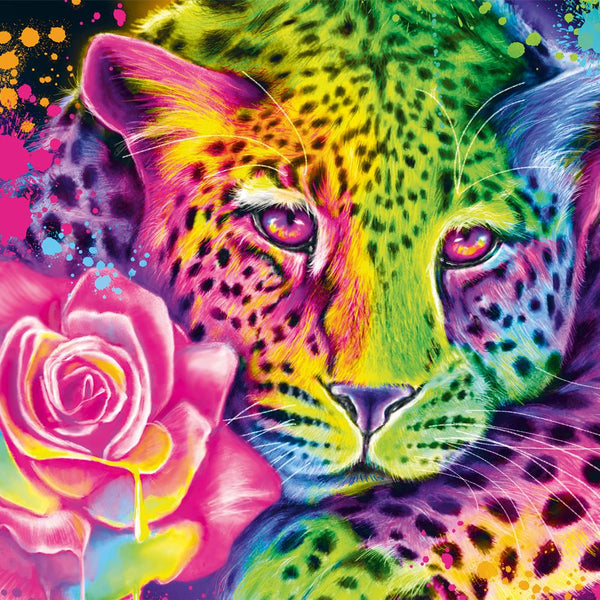 Schmidt Sheena Pike Neon Rainbow Leopard Jigsaw Puzzle (1000 Pieces)