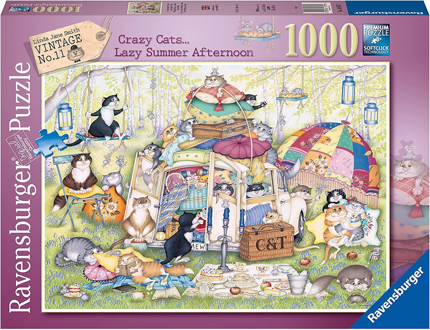 Ravensburger Crazy Cats Lazy Summer Afternoon Jigsaw Puzzle (1000