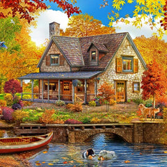 Bluebird Lake House Jigsaw Puzzle (1000 Pieces)