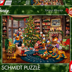Schmidt Thomas Kinkade Disney Mickey & Minnie Trimming The Tree Jigsaw Puzzle (1000 Pieces)