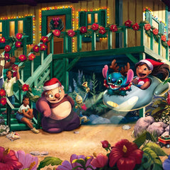 Schmidt Thomas Kinkade Disney Lilo & Stitch Aloha Christmas Jigsaw Puzzle (1000 Pieces)