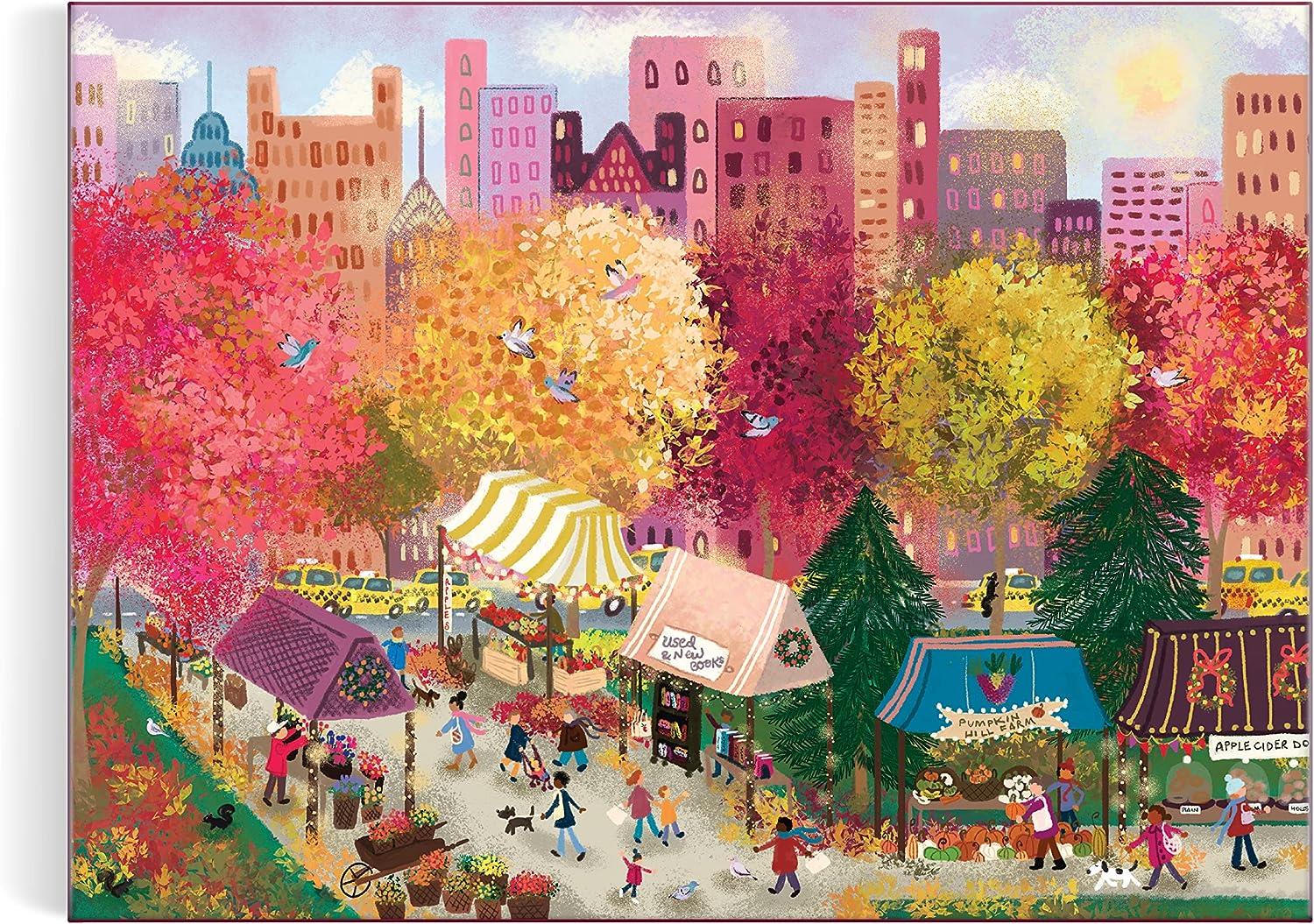 Galison Autumn at the City Market, Joy Laforme Jigsaw Puzzle (1000