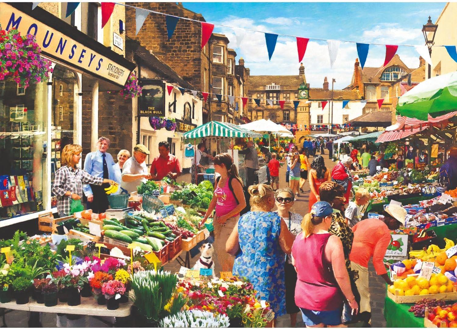 House of Puzzles Street Market Jigsaw Puzzle (500 Pieces)