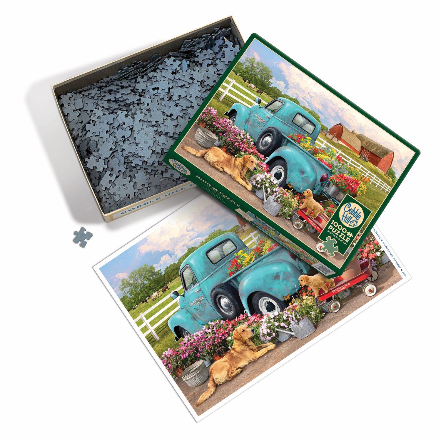 Cobble Hill 1000 Teile Puzzle – Flower Truck, Mit Poster, 67,6x48,9 Cm, In USA Hergestellt