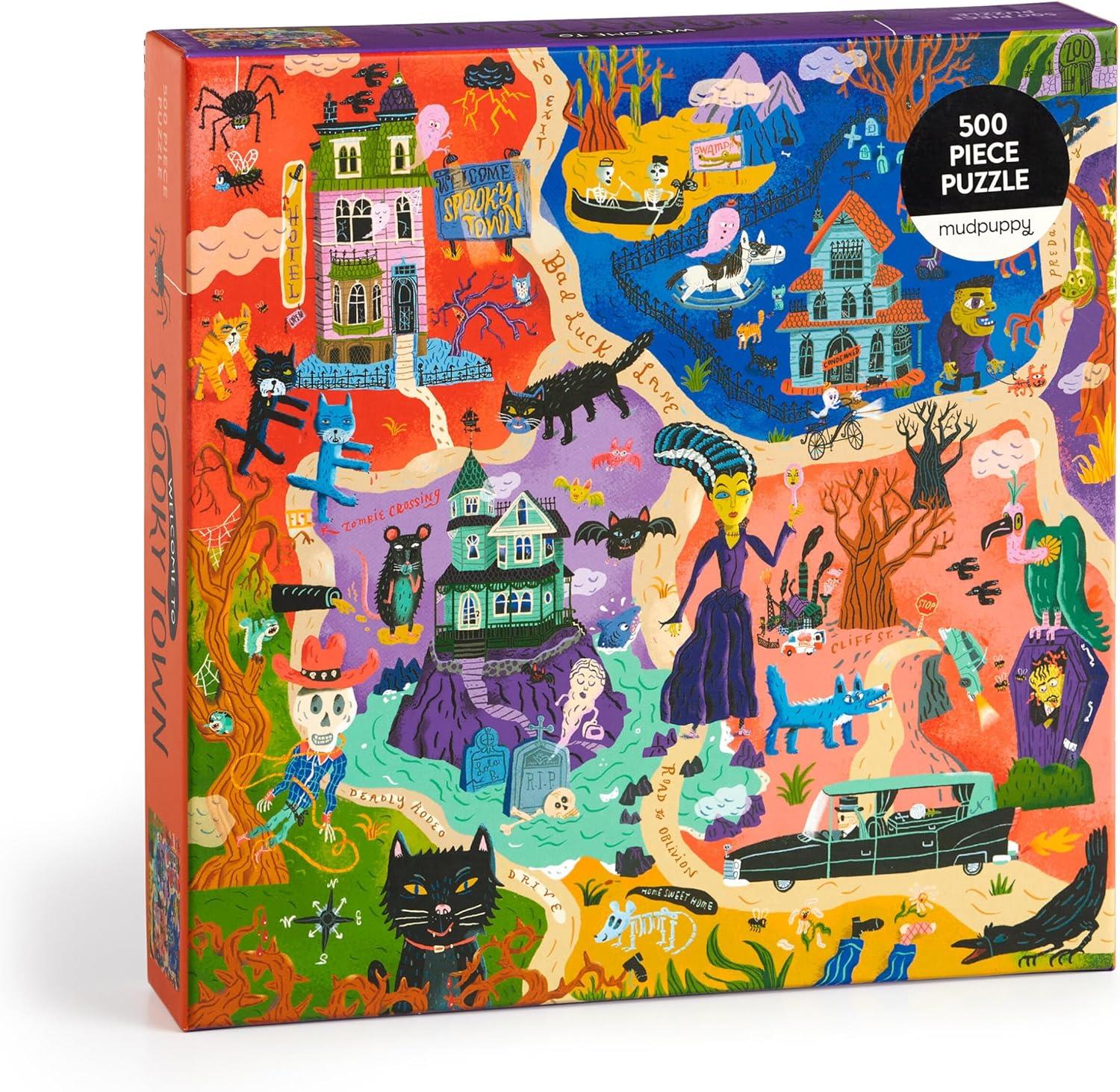 Galison Welcome to Spooky Town Jigsaw Puzzle (500 Pieces)