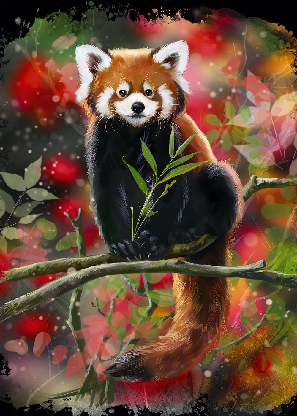 Alipson Red Panda Sits On A Branch Jigsaw Puzzle (1000 Pieces)