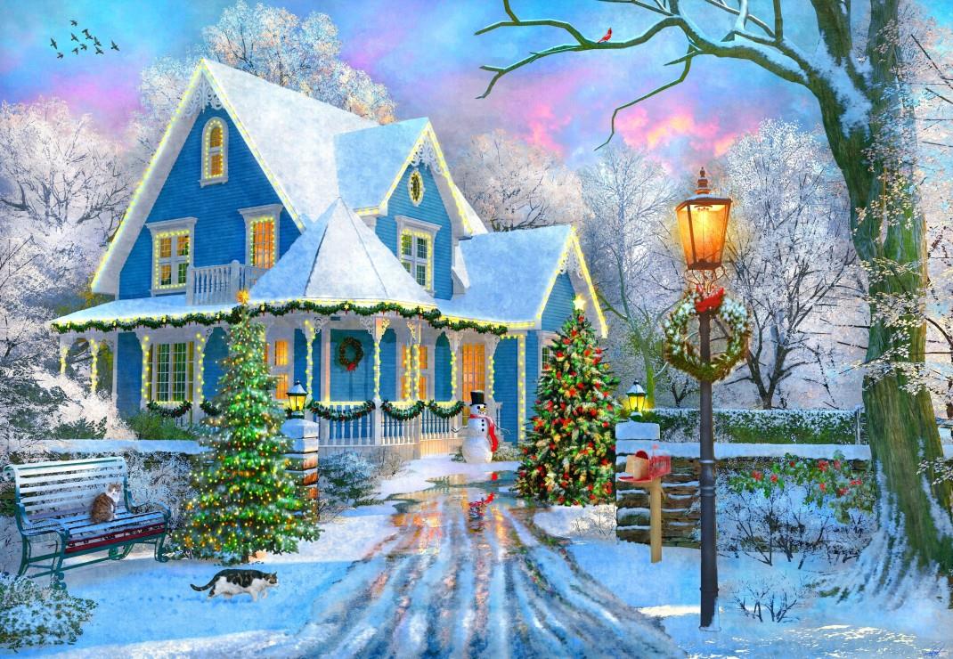 Bluebird Christmas at Home Jigsaw Puzzle (500 Pieces)