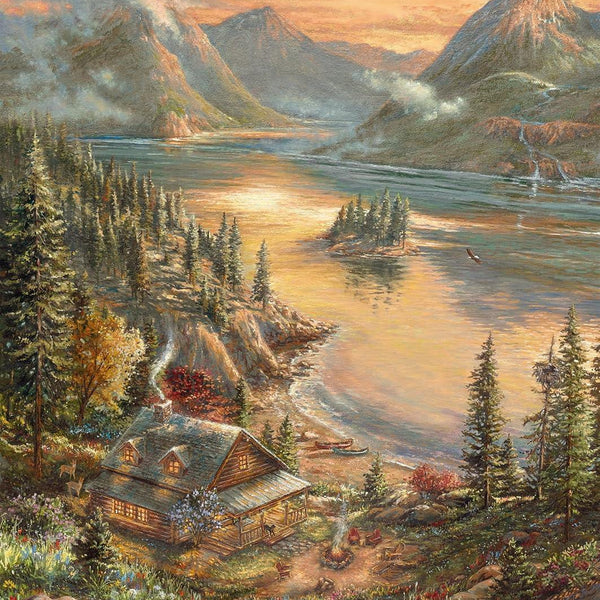 Schmidt Thomas Kinkade: Lakefront Splendor Jigsaw Puzzle (500 Pieces) DAMAGED BOX