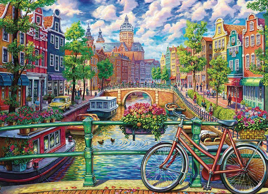 Cobble Hill Amsterdam Canal Jigsaw Puzzle (1000 Pieces)