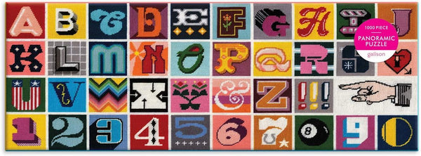 Galison Needlepoint A to Z Panorama Jigsaw Puzzle (1000 Pieces)