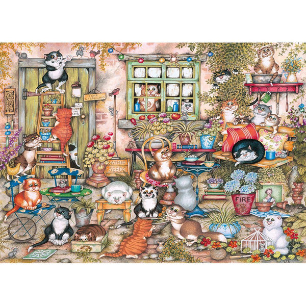 Gibsons Courtyard Cats Jigsaw Puzzle (1000 Pieces)