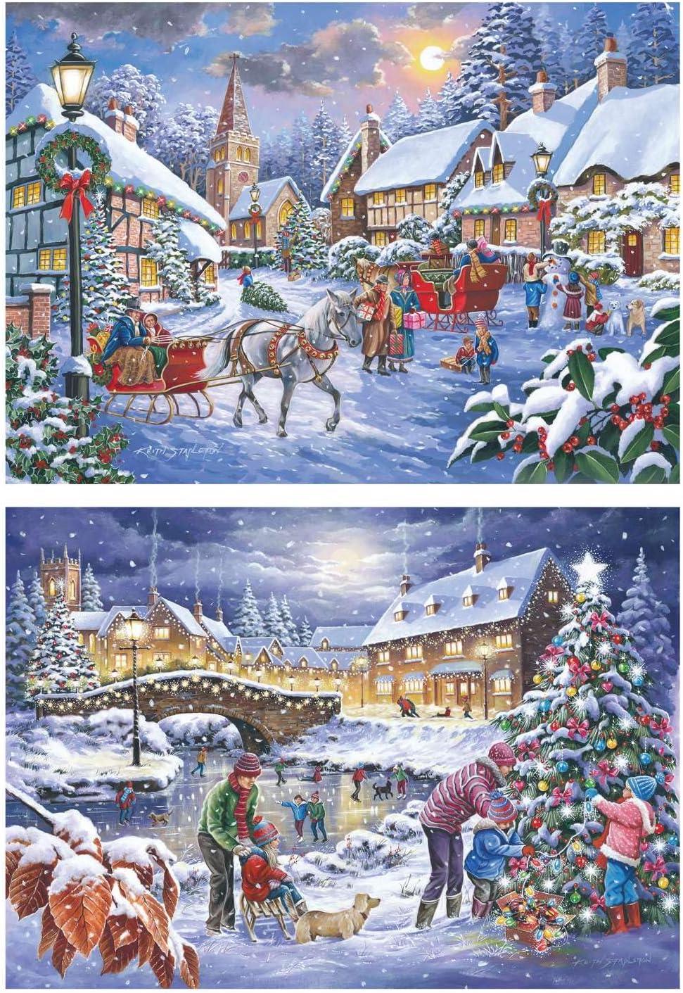House of Puzzles Christmas Is Coming Jigsaw Puzzle (2 x 500 XL Pieces) DAMAGED BOX