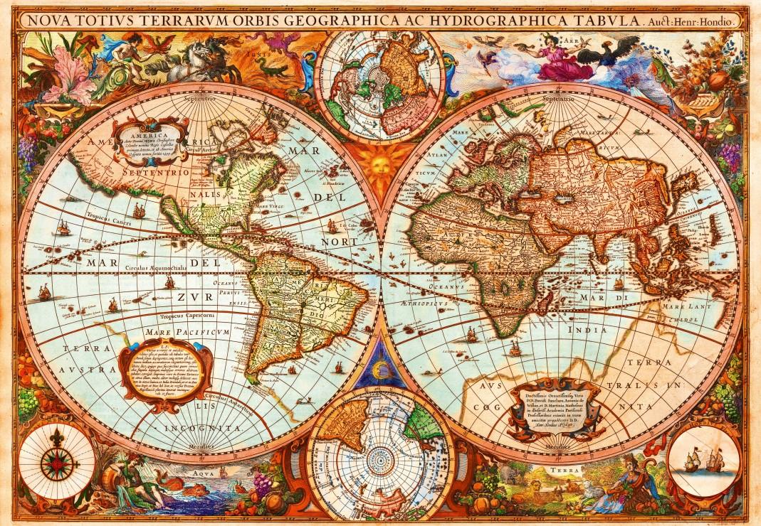 Bluebird Vintage Map Jigsaw Puzzle (1000 Pieces)