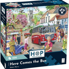 House of Puzzles Here Comes the Bus Jigsaw Puzzle (500 Pieces)