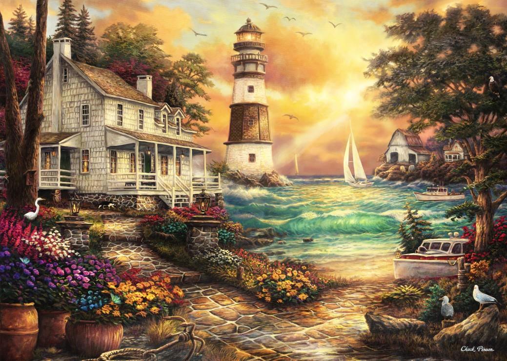 Grafika Chuck Pinson - Cottage by the Sea Jigsaw Puzzle (500 Pieces)