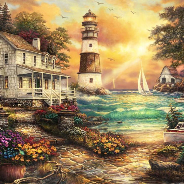 Grafika Chuck Pinson - Cottage by the Sea Jigsaw Puzzle (500 Pieces)