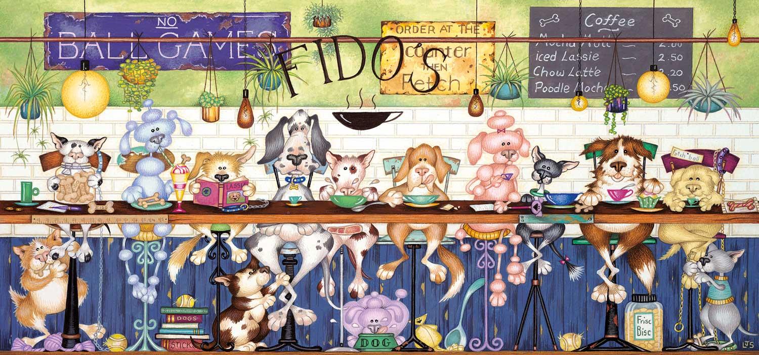Gibsons Fido's Coffee Bar Jigsaw Puzzle (636 Pieces) - DAMAGED