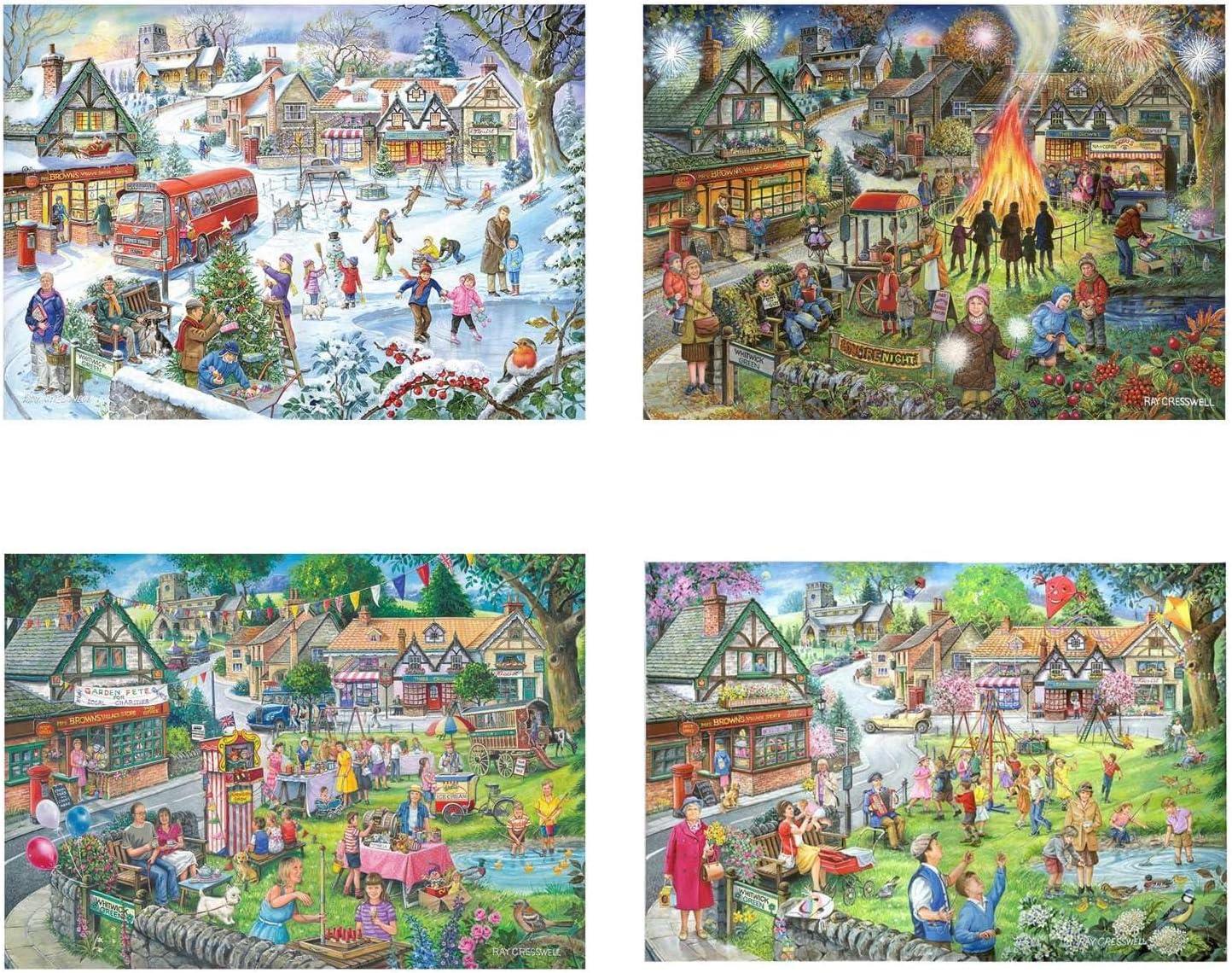 House of Puzzles Seasons On The Green Jigsaw Puzzle (4 x 500 Pieces)