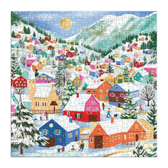 Galison Swiss Alpine Village Foil Jigsaw Puzzle (500 Pieces)
