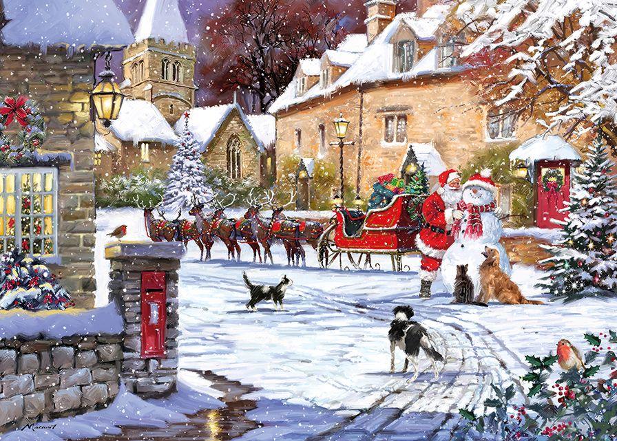 Otter House Christmas Night Jigsaw Puzzle (1000 Pieces)