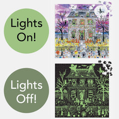 Galison Haunted House Glow in the Dark, Michael Storrings Jigsaw Puzzle (500 Pieces)