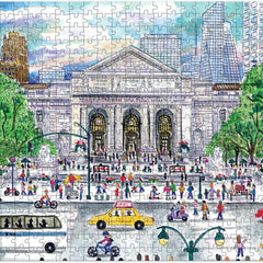 Galison Springtime at the Library, Michael Storrings Double-Sided Jigsaw Puzzle (500 Pieces)