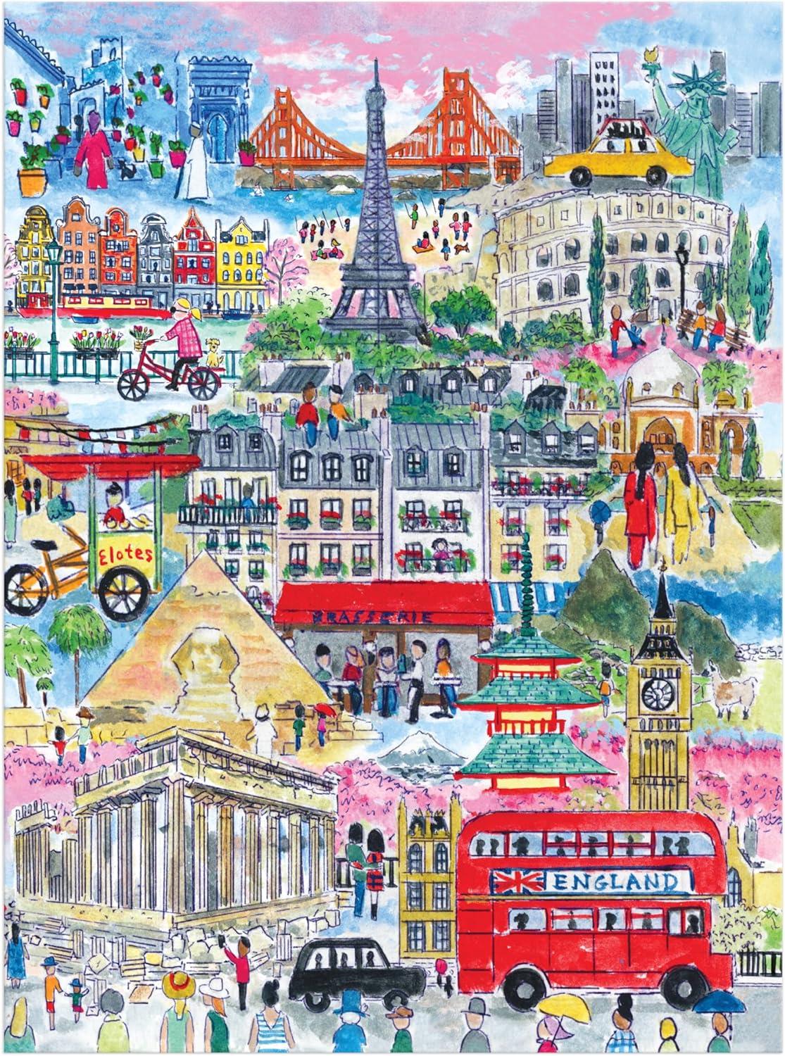 Galison Cities Around the World, Michael Storrings Jigsaw Puzzle (1000 Pieces)
