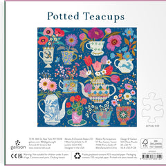 Galison Potted Teacups, Victoria Ball Foil Jigsaw Puzzle (500 Pieces)