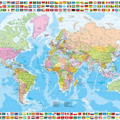 Educa Map of the World with Flags Jigsaw Puzzle (1500 Pieces) - DAMAGED