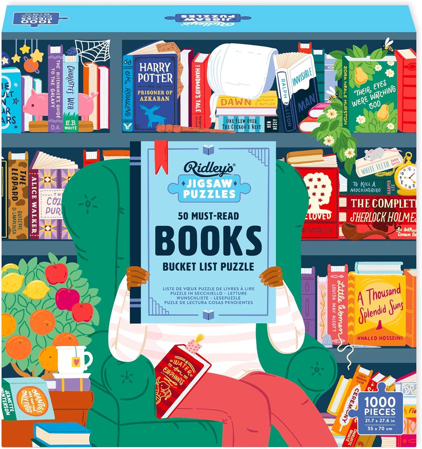 Ridley's 50 Must-Read Books of the World Bucket List Jigsaw Puzzle (1000 Pieces)