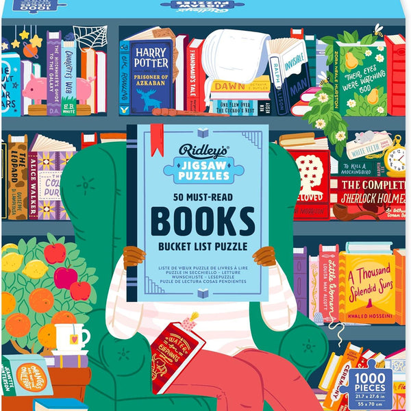 Ridley's 50 Must-Read Books of the World Bucket List Jigsaw Puzzle (1000 Pieces)