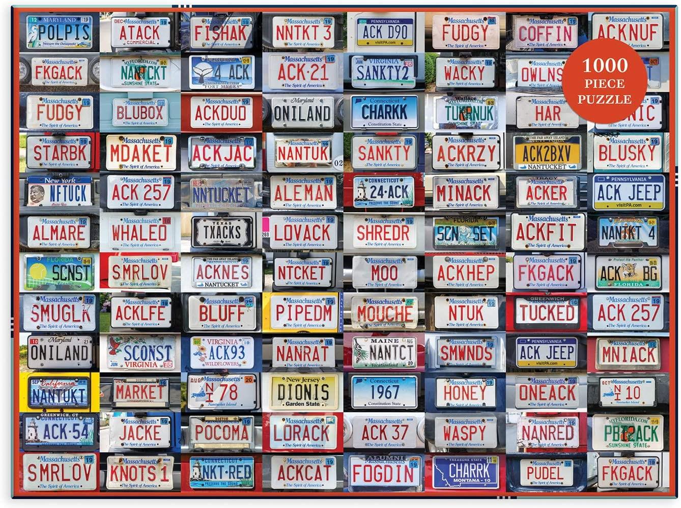 Galison Nantucket License Plates Jigsaw Puzzle (1000 Pieces)