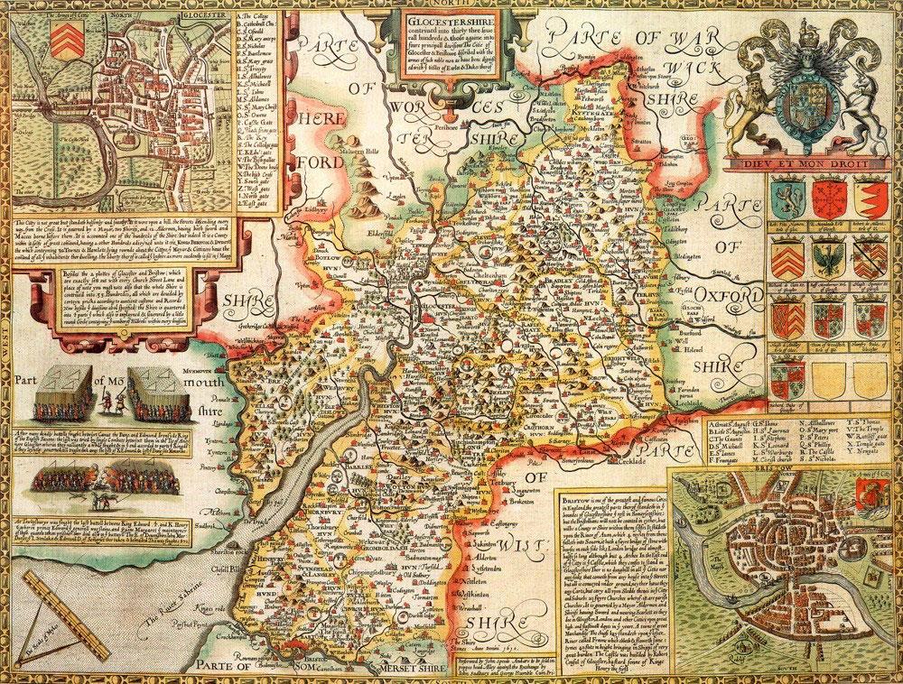 Gloucestershire Historical Map - John Speed Jigsaw Puzzle (1000 Pieces) - BOX NOT SEALED