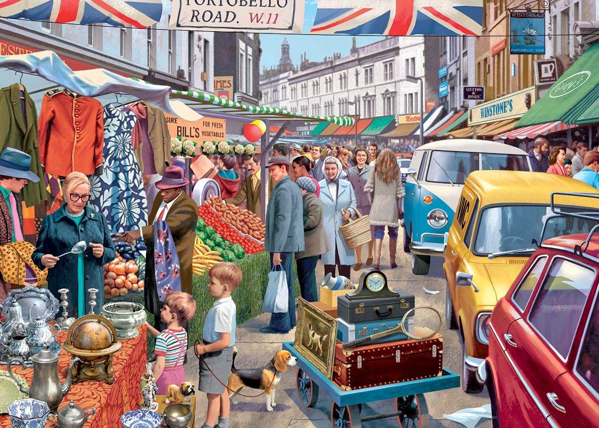 Falcon Deluxe Portobello Road Market Jigsaw Puzzle (1000 Pieces)
