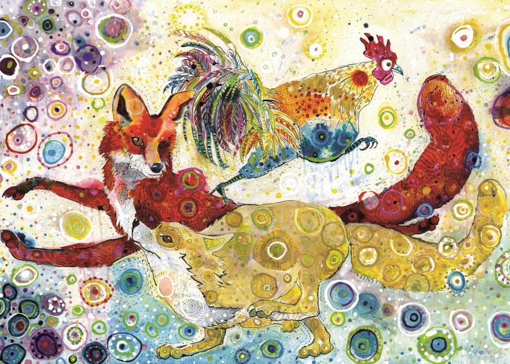 Grafika Sally Rich - Leaping Foxes Jigsaw Puzzle (500 Pieces)
